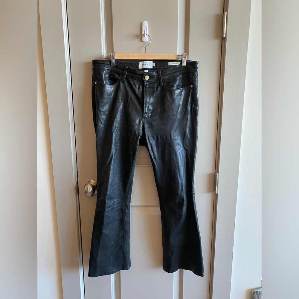 Frame leather crop pant
